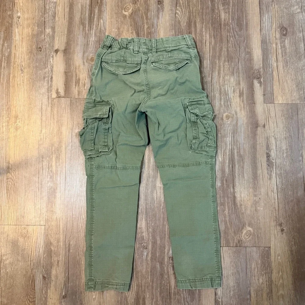 Gap‎ Kids Boys Olive Green Ripstop Cargo Pants Slim Fit Size 8 Slim Utility